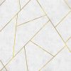 טפט גרמני גאומטרי רקע בטון אפור עם ניתוקים זהב