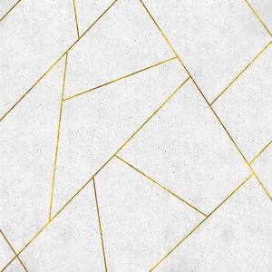 טפט גרמני גאומטרי רקע בטון אפור עם ניתוקים זהב