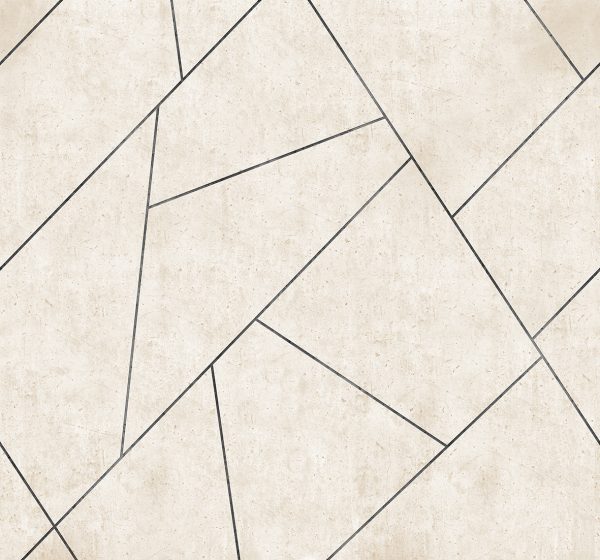 טפט גרמני גאומטרי רקע בטון קרם עם ניתוקים שחורים