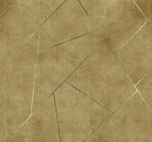 טפט גרמני גאומטרי רקע בטון ברונזה עם ניתוקים זהב