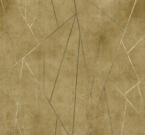 טפט גרמני גאומטרי רקע בטון ברונזה עם ניתוקי זהב