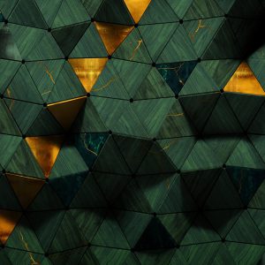 טפט פרימיום אומנותי- מעצבי על - צורות גאומטריות עם הבלטות זהב תלת ממדי