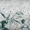 טפט פרימיום אומנותי- מעצבי על -עלים טרופיים על רקע דמוי טרצו